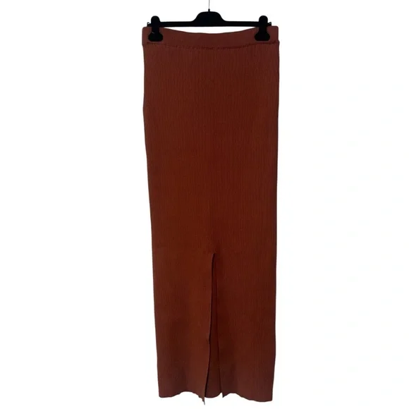 🆕 &OR COLLECTIVE SKIRT 01 Highwaist Ribbed Stretch Organic Cotton Column Skirt - Picture 6 of 14